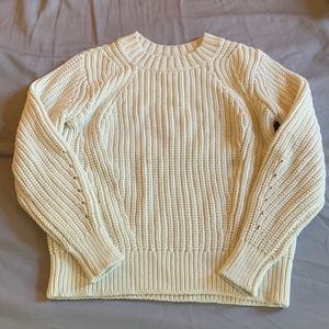 Everlane Chunky Knit Sweater in cream/white